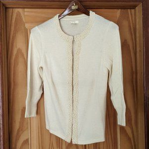 Y.A.R.N.S. Vintage Sweater - Ivory & Pearl - Med